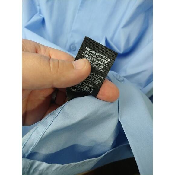 Structure Men's XXL Shirt Blue Modern Fit Long Sleeve Collared Button - Picture 9 of 10